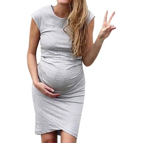Maternity Dresses For Photo Shoot Sleeveless Dresses Solid Pregnancy Dresses Comfy Pregnant Women Clothes Q03002