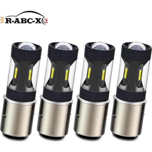 RUIANDSION Wholesale 4X H4 P43T HS1 9003 HB2 BA20d H6 Car Fog Light LED Motorcycle Headlight Driving Lamp 12V 24V White Yellow