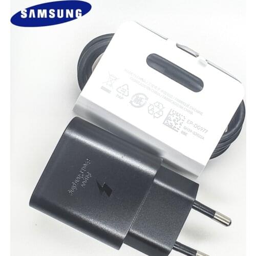 Samsung Note 10 Super Fast Charger Original 25W EU Power Adapter For Galaxy Note20 S20 A90 A91 A80 A70 S10 5G TypeC Cable