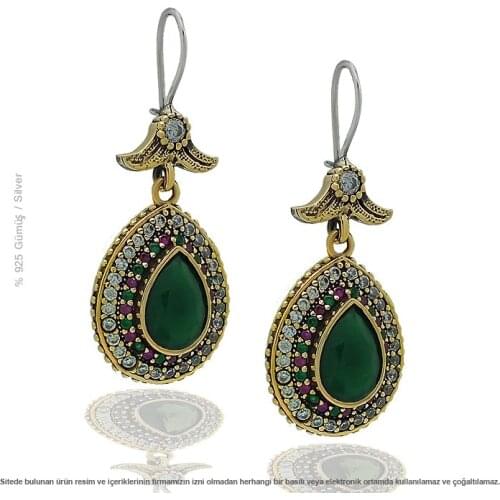 Silver Drop Model Natural Ceyt Cubic Zirconia Earrings