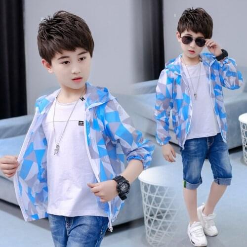BOYS Sun-resistant Clothing 2020 New Style Korean-style Lightweight Breathable Boy Summer Wear Coat Big Boy Children Sun-resist