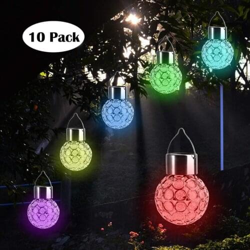 10Pack Solar Garden Light LED Garland String Hanging Globe Bulb Lantern Light For Outdoor Garden Patio Yard Landscape Decoration