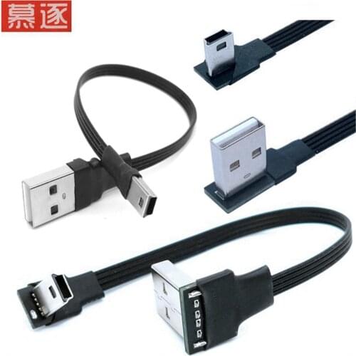 USB Daten Kabel A Stecker auf Mini USB B 5Pin Männlichen 90 Grad MP3/Links/Rechts Winkel Adapter sync lade 0,25 M 0,5 M1M