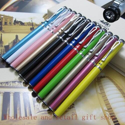 Foreign trade 12-color/lot Wholesale Jinhao 301 Roller Ball Pen Silver CliP Diamond pen top metal Gift pen New