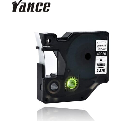 Yance 40920 9mm white on clear label maker tape Compatible Dymo label printer For DYMO D1 Printer LM160 LM280 DYMO PNP