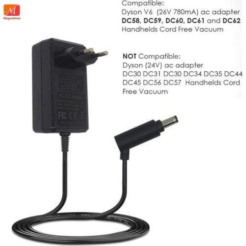 US EU AC Adapter Charger For Dy-son Vacuum Cleaner v6 v7 v8 DC596274 DC58 DC59 DC61 DC62 DC74 Power Adapter 26.1V 780MA