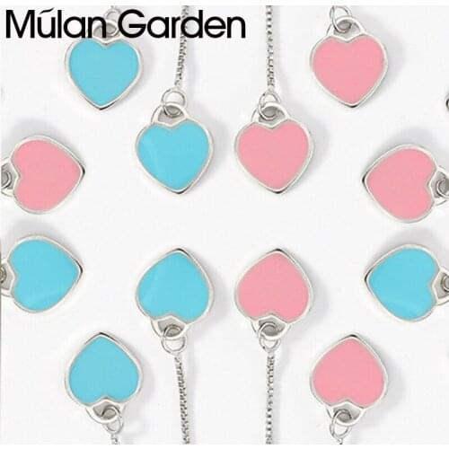 Dripping Oil Colorful Heart Shape Ear Lines for Women Trendy Thread Through Drop Earring Female Jewelry Fashion Girl Gift