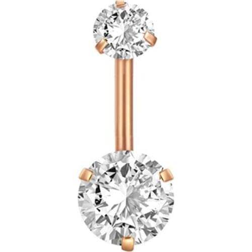 JUNLOWPY 14G Belly Button Rings Surgical Steel CZ Navel Barbell for Women Girls Piercing Ring Body Jewelry Silve Gold Belly Bar