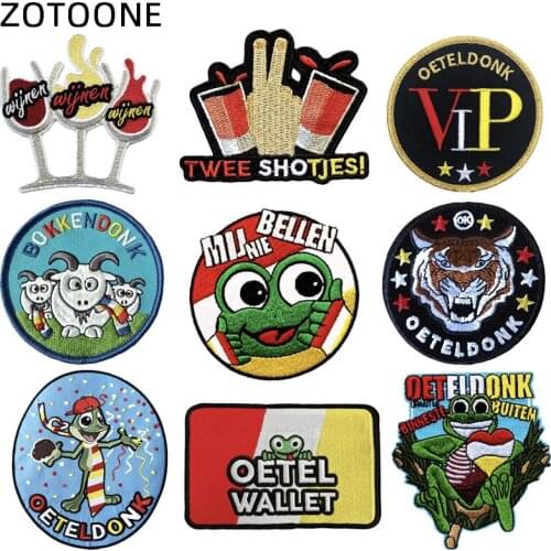 ZOTOONE Oetel donk Club Parches Embroidery Iron on Patches for Clothing DIY for Jacket Clothes Badges Iron on Stickers AppliqueS