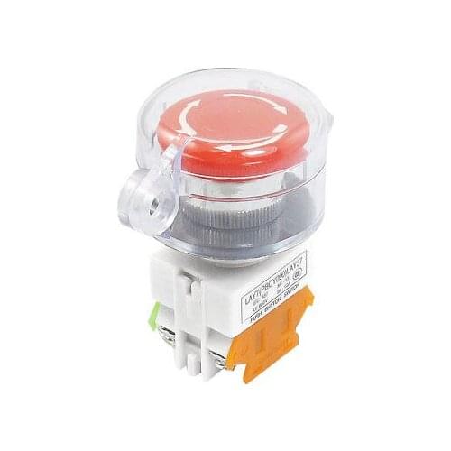 1 PC Self Locking Contact Clear Cover Red Emergency Stop Push Button Switch