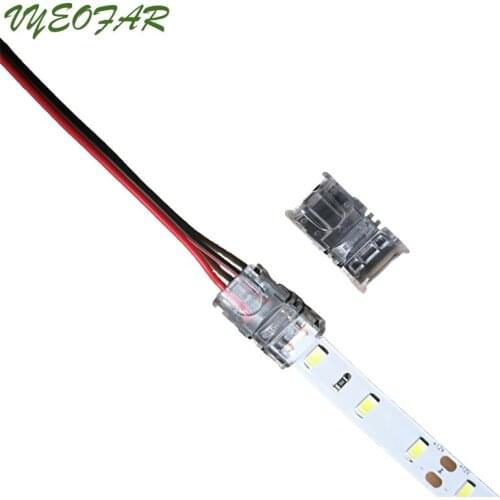 100pcs 2pin 8mm LED Strip Connector For Single Color Strip 3528 LED Strip to wire Connect Terminals 3528 Strip Power connector