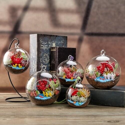 2pcs/pack Diameter=15cm Different Design Glass Terrarium Vase Home Decoration Creative Candle Holder Wedding Prop Fish Bowl