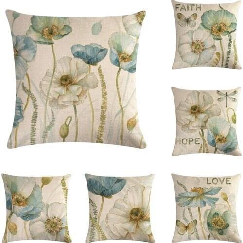 45*45cm Decorative Boho Floral print Cushion Cover Linen Throw Pillow Car Home Decoration Decorative PillowcaseT432