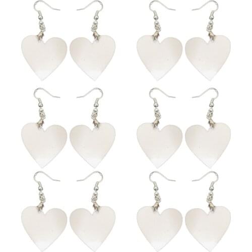 6 Pair Wood Sublimation Blanks Earring MDF Sublimation Printing Dangle Earrings N58F