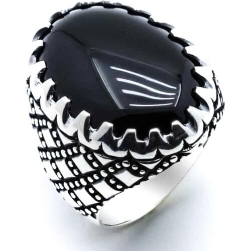 925 sterling silver Black Onyx Stone Silver Ring