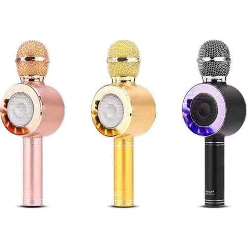 WS668 Bluetooth Wireless Microphone Karaoke Speaker KTV Music Player Singing Recorder Handheld Microphone
