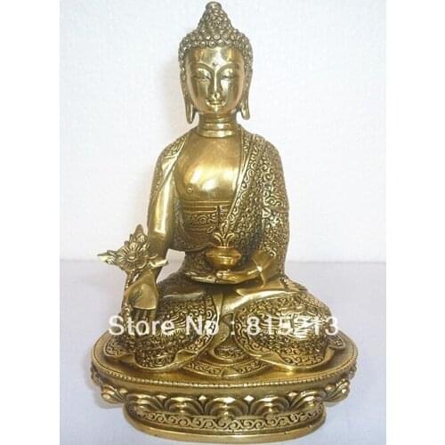 Bi00209 Tibet Tibetan Buddhism Bronze Medicine Buddha Statue