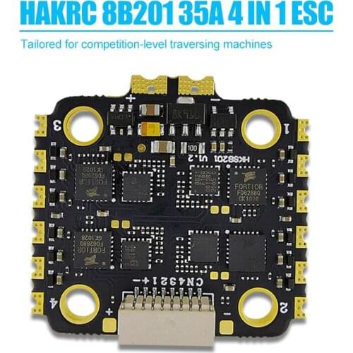 HAKRC BLHeli-S Bit 2-6S 8B201 35A 4 IN 1 ESC Support DShot150/300/600 PWM Multi-Shot For FPV Remote Control Drone Aircraft Part