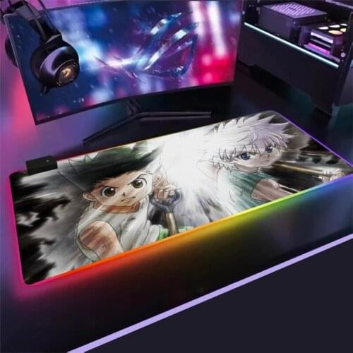 Anime Hunter X Hunter Mouse Pad RGB 80X30 Game 2mm MousePad Oversized Laptop Keyboard Pad LED Light Table Mat for Playing Games