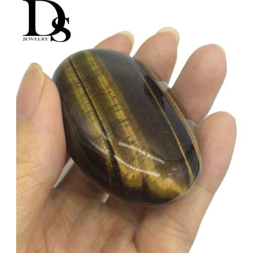 Natural Tiger eye Worry Stones Tumbled Yellow Crystal Quartz Polished Minerals Healing Palm Stone For Party Gift Decoration