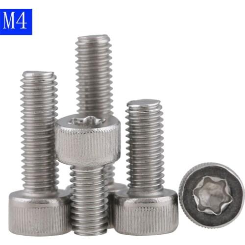 M4 - 0.7 (4mm) A2 304 Stainless Torx Allen Bolts Socket Cap Screws Hex Head DIN 912 bolts