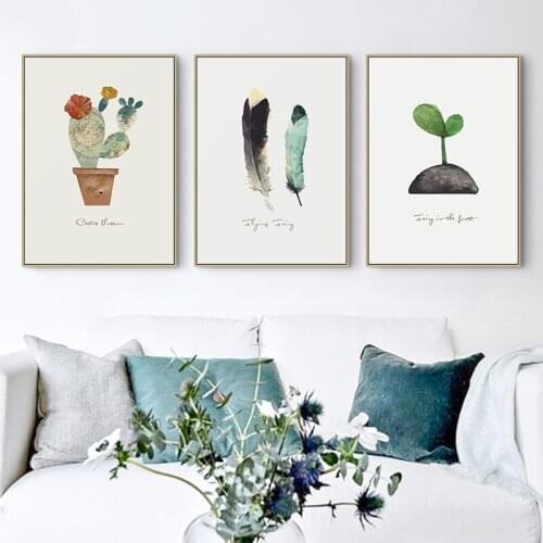 Maeham Nordic Decoration rabbit plants deer Canvas Painting creative Prints Posters Wall art Pictures for Living Room Home Decor