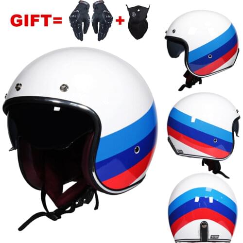 High Quality Motorcycle Helmet Cafe Racer Style 2021 Open Face Helmet Retro Scooter Jet Motorbike Riding Capacete