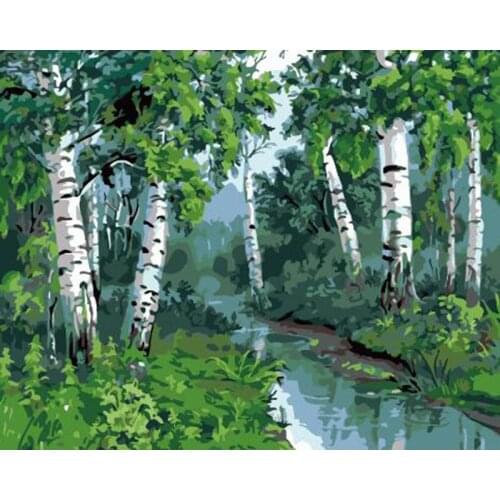 Landscape Painting By Number With Frame 40x50 On Cavnas Handmade Acrylic Paint For Adults Coloring By Number Drawing Home Decor