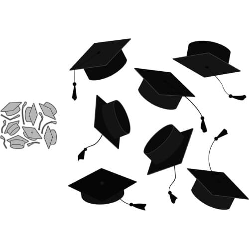 Graduation Hat Set Scrapbooking Paper Die Cut Stencils Metal Craft Cutting Dies Embossing For Crads Making 2021