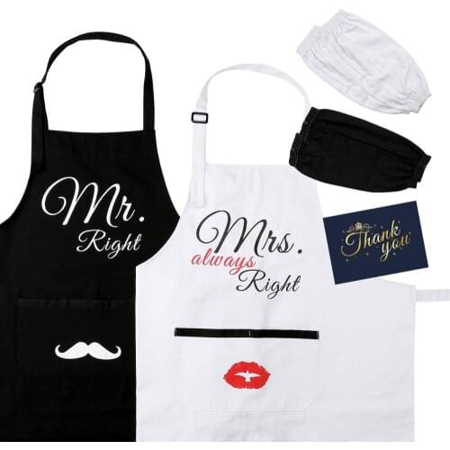 Mr Right and Mrs Always Right Couples Apron Gifts Set, Best Bridal Shower Gifts For Bride, Engagement ,Wedding Gifts
