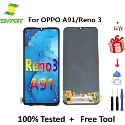 OLED LCD Screen For OPPO A91 CPH-2021 LCD Display Touch Screen Digitizer Assembly Replacement For phone OPPO Reno 3