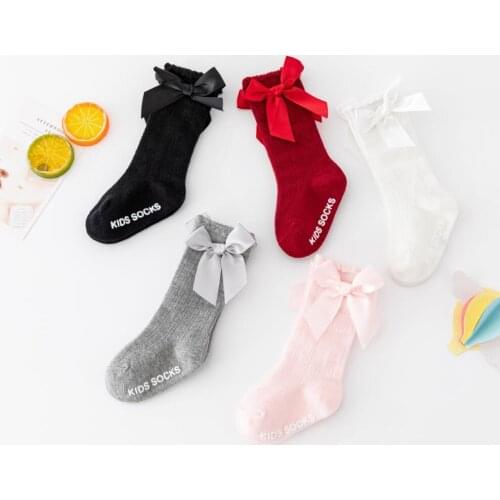 Wholesale Cute Soft Cotton Baby Girls Socks Newborn Big Bow Baby Socks Infant Baby Girl Socks Anti Slip Floor Socks