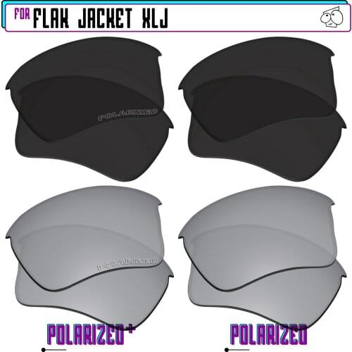 EZReplace Polarized Replacement Lenses for - Oakley Flak Jacket XLJ Sunglasses - BlkSirP Plus-BlkSirP