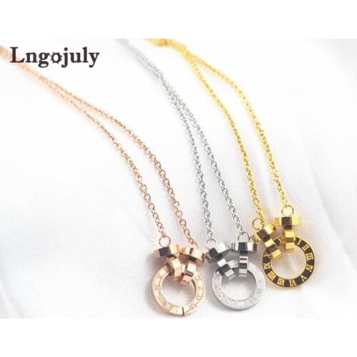 Simple Women Necklaces Titanium Steel Pendant Necklaces For Women Gril Anniversary Wedding Party Necklace Jewelry Gift