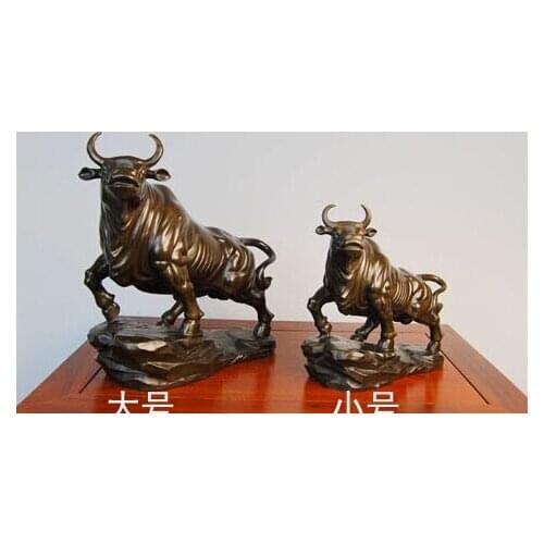 Size: 29*12*31cm 100% Bronze Taurus BULL Statue Sculpture Art Figur Skulptur cooking tools Decoration 100% Brass Bronze 25% off