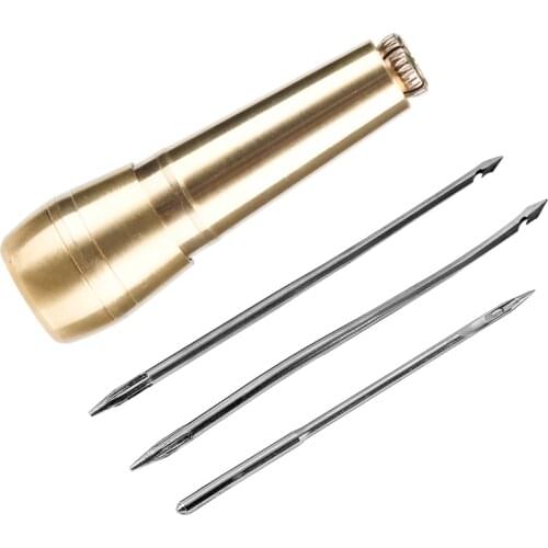 MIUSIE 1-4Pcs Canvas Leather Tent Shoes Sewing Awl Taper Leather craft Needle Kit Repairing Tool Sets Hand Stitching