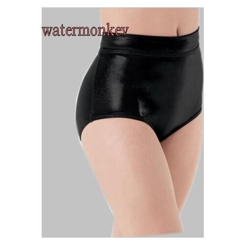 Brand Medium Waist Shiny Metallic Ballet Dance Shorts Women Booty Workout Shorts Stage Performance Show Underwear Bottoms