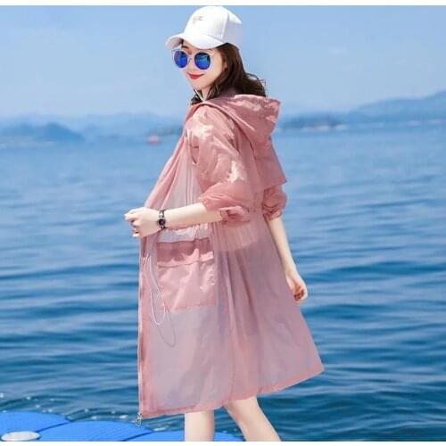 Sun-Proof Clothing Womens UV Summer 2021 Anti-Ultraviolet Sun Protection Clothing Female Coat Femme Long Jacket Hooded Tops