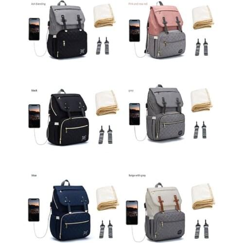 Baby Diaper Backback Large Capacity Mummy Nappy Bag Multifunctional Daypack LX9F