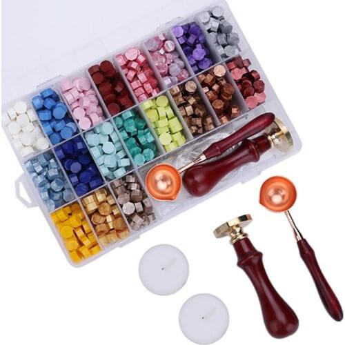 Vintage Octagonal Sealing Wax Tablet Set Spoon Sealing Stamp for DIY Scrapbooking Wedding Invitation Decoration Sealing Supplies