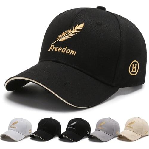 Four Seasons Unisex Baseball Caps Casual Style Cotton Embroidered Feather Pattern Outdoor Play Travel Fashion High Quality Hats