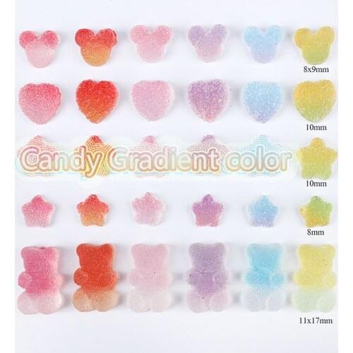 Japanese Style Silicone Soft Sweets Design Stars And Mickey head Candy Gradient 3D DIY Nail Art Decorations Rhinestones