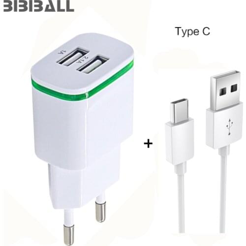 Dual USB 2A Charger & 1M Type C USB 3.1 Charging Data USB for Meizu Pro 6S / Elephone Z1 / BQ Aquaris X / X Pro Charger USB