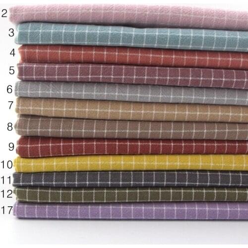 1 Meter 12-color Gentle Plaid Washed Cotton First Dyed Width 140cm Handmade Clothing Patchwork Diy Fabric
