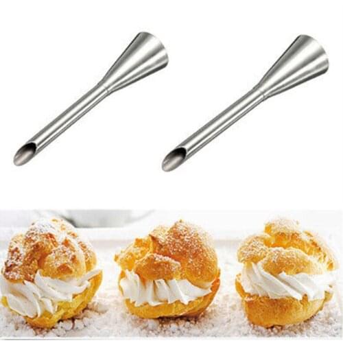 1pc Hot Sale Cream Icing Piping Nozzles Tips Stainless Steel Long Puff Nozzle Tip Sugarcraft Pastry Decor