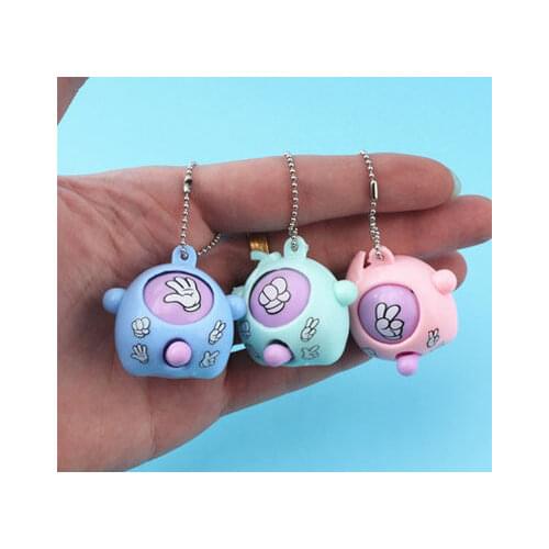 1pc Mini Guessing Toys Finger-guessing Game Rock Paper Scissors Toy Round Egg Delicate and Funny Key Chain Pendant