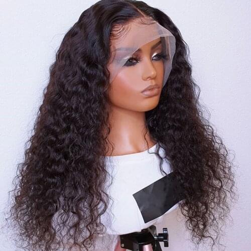 180% Density Glueless Long Kinky Curly Synthetic Lace Front Wig With Baby Hair For Black Women Preplucked