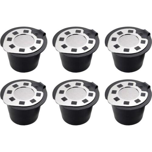 6 Pcs Reusable Refillable Refill Coffee Capsule Pod Filter Baskets Compatible with Nespresso Machines Brewer Maker