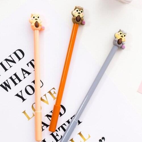 8 Pcs Creative Cute Squirrel Gel Pen Black Ink Pen Student Stationery Gel Pen Wholesale