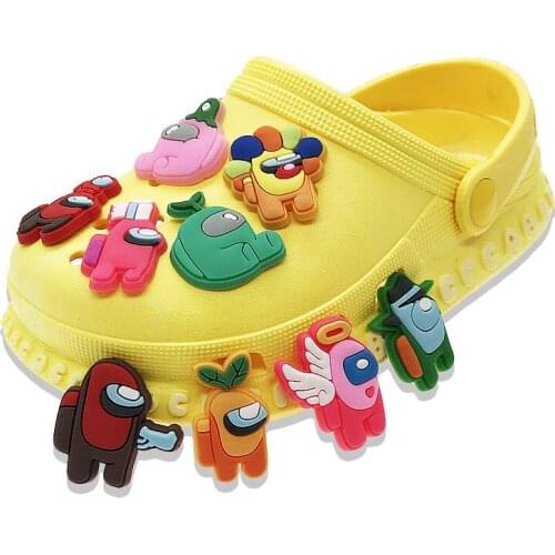 10pcs/set Shoe Accessories Charms Popular Games Robot PVC Soft Shoe Buckles Decortion fit Wristband Kids Party Gift